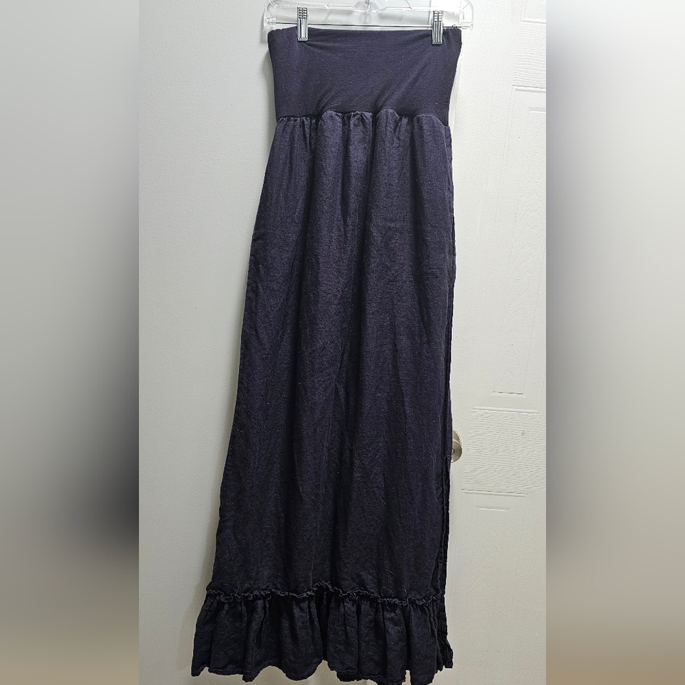 April Marin Linen Tube Maxi Dress XS/S | Boho Strapless Summer Dress
